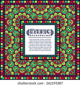Abstract Ethnic Ornate Background For Design