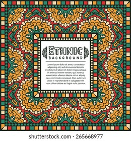 Abstract Ethnic Ornate Background For Design