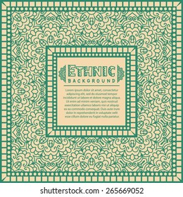 Abstract Ethnic Ornate Background For Design