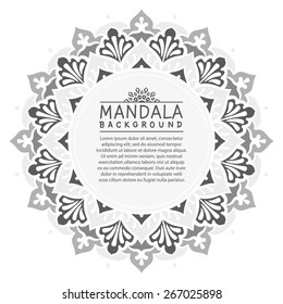Abstract Ethnic Ornate Background For Design. Monochrome Colors