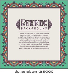 Abstract Ethnic Ornate Background For Design