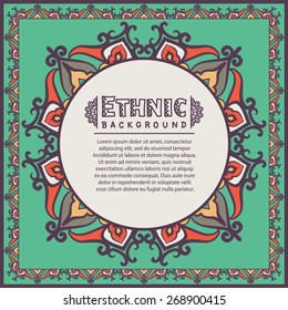 Abstract Ethnic Ornate Background For Design