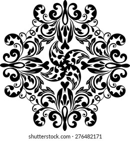 Abstract Ethnic Ornate Background For Design. Mandala White and  Black