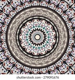 Abstract Ethnic Ornate Background For Design