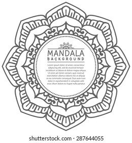 Abstract Ethnic Ornate Background For Design. Vector Frame For Your Text