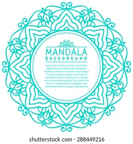 Abstract Ethnic Ornate Background For Design. Vector Frame For Your Text
