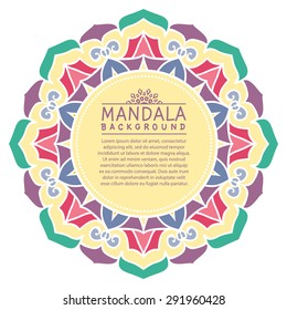 Abstract Ethnic Ornate Background For Design. Vector Frame For Your Text