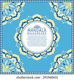 Abstract Ethnic Ornate Background For Design. Vector Frame For Your Text