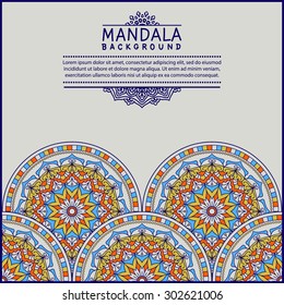 Abstract Ethnic Ornate Background For Design. Vector Frame For Your Text