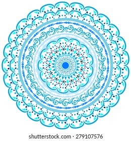 Abstract Ethnic Ornate Background For Design.Blue Cards.