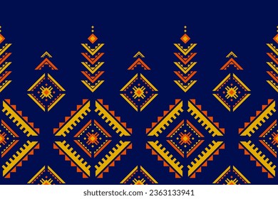 Abstract ethnic pattern art. Geometric seamless pattern in tribal, folk embroidery, and Mexican style. Design for background, wallpaper, illustration, textile, fabric, clothing, carpet.