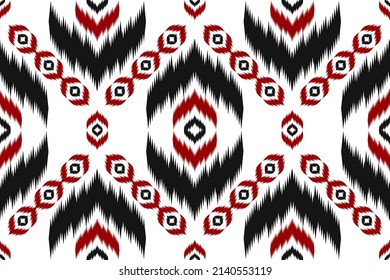 Resumen arte de patrones étnicos. Ikat patrón ininterrumpido en las tribus. Diseño para fondo, papel pintado, ilustración vectorial, tela, ropa, alfombra, bordado.