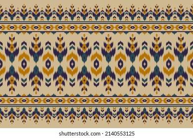 Abstract ethnic pattern art. Ikat seamless pattern in tribal, folk embroidery, and Mexican style. Design for background, wallpaper, vector illustration, fabric, clothing, carpet.