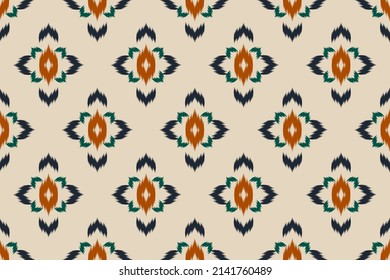 Abstract ethnic pattern art. Ikat seamless pattern traditional. American, Mexican style. Design for background, wallpaper, vector illustration, fabric, clothing, carpet, textile, batik, embroidery.