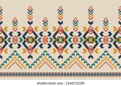 Abstract ethnic pattern art. Ikat seamless pattern traditional. American, Mexican style. Design for background, wallpaper, vector illustration, fabric, clothing, carpet, textile, batik, embroidery.