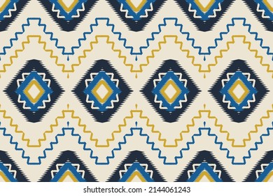 Abstract ethnic pattern art. Ikat seamless pattern traditional. American, Mexican style. Design for background, wallpaper, vector illustration, fabric, clothing, carpet, textile, batik, embroidery.