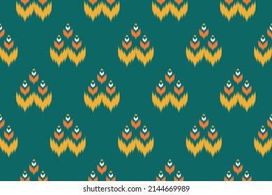 Abstract ethnic pattern art. Ikat seamless pattern traditional. American, Mexican style. Design for background, wallpaper, vector illustration, fabric, clothing, carpet, textile, batik, embroidery.