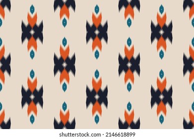 Abstract ethnic pattern art. Ikat seamless pattern traditional. American, Mexican style. Design for background, wallpaper, vector illustration, fabric, clothing, carpet, textile, batik, embroidery.