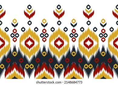 Abstract ethnic pattern art. Ikat seamless pattern traditional. American, Mexican style. Design for background, wallpaper, vector illustration, fabric, clothing, carpet, textile, batik, embroidery.