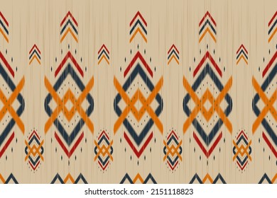 Resumen arte de patrones étnicos. Patrón ininterrumpido de Ikat tradicional. de estilo americano y mexicano. Diseño para fondo, papel pintado, ilustración vectorial, tela, ropa, alfombra, textil, batik, bordado.
