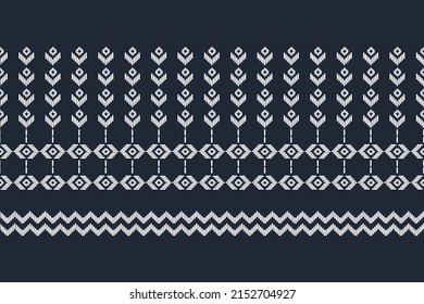 Resumen arte de patrones étnicos. Ikat patrón ininterrumpido en las tribus. de estilo americano y mexicano. Diseño para fondo, papel pintado, ilustración vectorial, tela, ropa, alfombra, textil, batik, bordado.