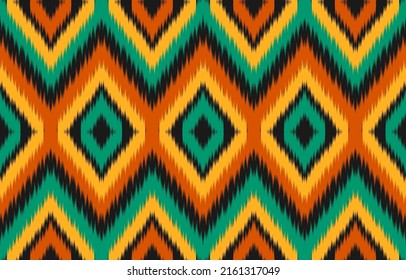 Resumen arte de patrones étnicos. Ikat patrón ininterrumpido en las tribus. Tela mexicana. Diseño para fondo, papel pintado, ilustración vectorial, tela, ropa, alfombra, textil, batik, bordado.
