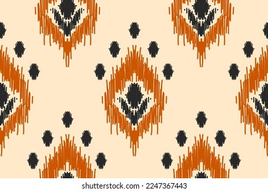 Abstrakte ethnische Musterkunst. Ikat nahtlose Muster traditionell. Amerikanischer, mexikanischer Stil. Design für Hintergrund, Tapete, Vektorgrafik, Stoff, Kleidung, Teppich, Textil, Batik, Stickerei.