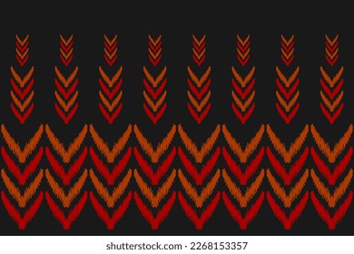 Resumen arte de patrones étnicos. Patrón ininterrumpido de Ikat tradicional. de estilo americano y mexicano. Diseño para fondo, papel pintado, ilustración vectorial, tela, ropa, alfombra, textil, batik, bordado.