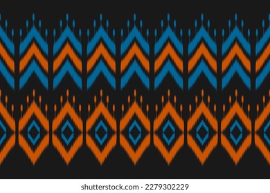 Abstract ethnic pattern art. Ikat seamless pattern traditional. American, Mexican style. Design for background, wallpaper, vector illustration, fabric, clothing, carpet, textile, batik, embroidery.
