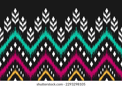 Abstract ethnic pattern art. Ikat seamless pattern traditional. American, Mexican style. Design for background, wallpaper, vector illustration, fabric, clothing, carpet, textile, batik, embroidery.