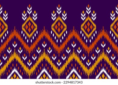 Abstract ethnic pattern art. Ikat seamless pattern traditional. American, Mexican style. Design for background, wallpaper, vector illustration, fabric, clothing, carpet, textile, batik, embroidery.
