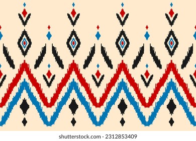 Abstract ethnic pattern art. Ikat seamless pattern traditional. American, Mexican style. Design for background, wallpaper, vector illustration, fabric, clothing, carpet, textile, batik, embroidery.