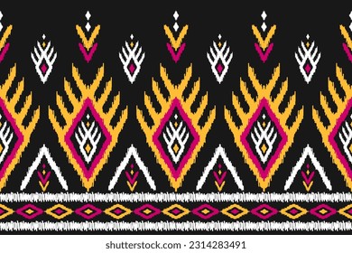 Abstract ethnic pattern art. Ikat seamless pattern traditional. American, Mexican style. Design for background, wallpaper, vector illustration, fabric, clothing, carpet, textile, batik, embroidery.