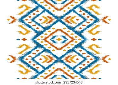 Abstract ethnic pattern art. Ikat seamless pattern traditional. American, Mexican style. Design for background, wallpaper, vector illustration, fabric, clothing, carpet, textile, batik, embroidery.