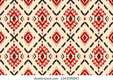 Abstract ethnic pattern art. Ikat seamless pattern traditional. American, Mexican style. Design for background, wallpaper, vector illustration, fabric, clothing, carpet, textile, batik, embroidery.