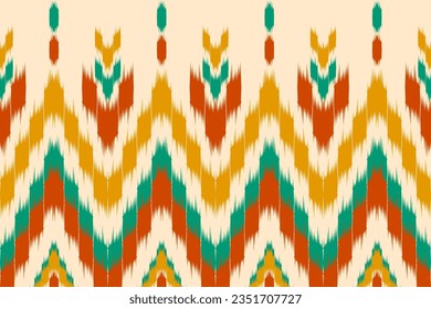 Resumen arte de patrones étnicos. Patrón ininterrumpido de Ikat tradicional. de estilo americano y mexicano. Diseño para fondo, papel pintado, ilustración vectorial, tela, ropa, alfombra, textil, batik, bordado.