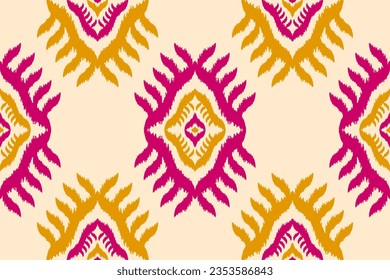 Abstract ethnic pattern art. Ikat seamless pattern traditional. American, Mexican style. Design for background, wallpaper, vector illustration, fabric, clothing, carpet, textile, batik, embroidery.