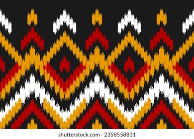 Resumen arte de patrones étnicos. Patrón ininterrumpido de Ikat tradicional. de estilo americano y mexicano. Diseño para fondo, papel pintado, ilustración vectorial, tela, ropa, alfombra, textil, batik, bordado.