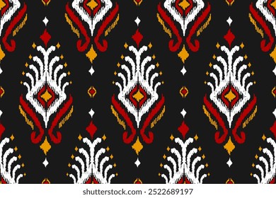 Abstract ethnic pattern art. Ikat seamless pattern traditional. American, Mexican style. Design for background, wallpaper, vector illustration, fabric, clothing, carpet, textile, batik, embroidery.