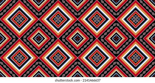 Resumen de arte de patrones étnicos. Patrón sin foco en el estilo tribal, popular y mexicano. Rastreo geométrico. Diseño para fondo, papel pintado, ilustración vectorial, tela, ropa, alfombra.