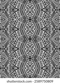 abstract ethnic pattern black and white 