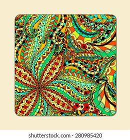 Abstract ethnic pattern cards set. Vector illustration