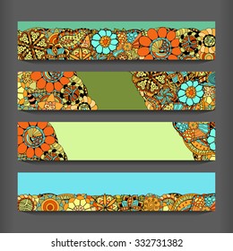 Abstract ethnic pattern cards set. vector illustration image