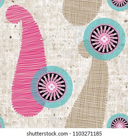 Abstract ethnic pattern. Colorful vector wallpaper with decorative elements, fashion style