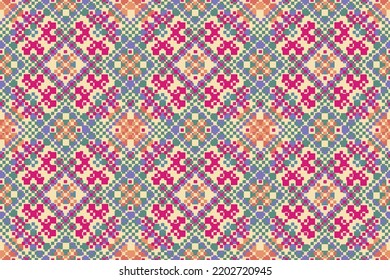 Abstract ethnic pattern. Design for background, wallpaper, clothing, wrapping, Batik, sarong, fabric, Saree, Sari, ikkat, ikat, curtain, carpet, tablecloth, bedspread or other designs.