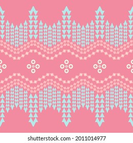Abstract ethnic pattern design on pink background 