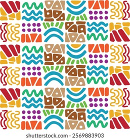 Abstract ethnic pattern doodle traditional