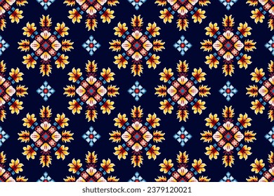 Abstract ethnic pattern flower design. Aztec fabric boho mandalas textile wallpaper. Tribal native motif African American sari elegant embroidery vector background 