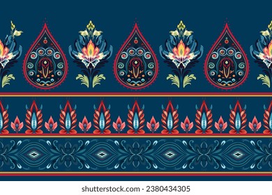 Abstract ethnic pattern flower design. Aztec fabric boho mandalas textile wallpaper. Tribal native motif African American sari elegant embroidery vector background 