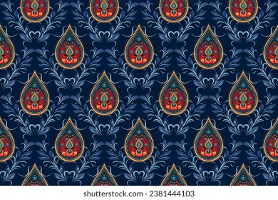 Abstract ethnic pattern flower design. Aztec fabric boho mandalas textile wallpaper. Tribal native motif African American sari elegant embroidery vector background 